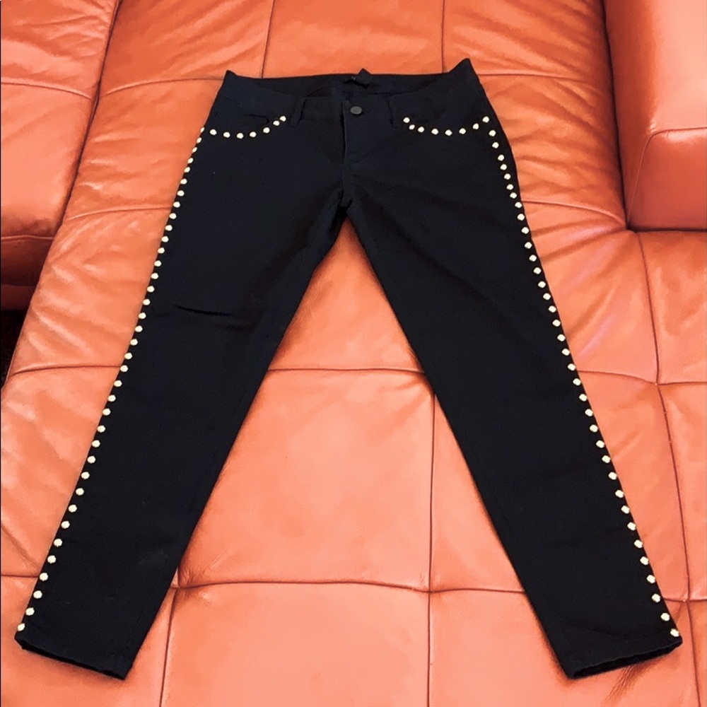 Forever 21 Gold Studded Black Skinny Jeans.